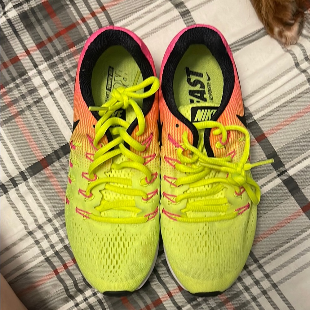 Nike Yellow and Pink Athletic Shoes for Sports